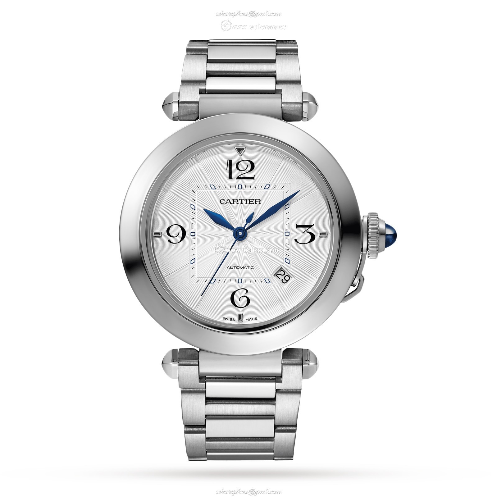 Cartier Pasha De Cartier details 41mm Automatic Movement Steel Interchangeable Metal And Leather Straps WSPA0009