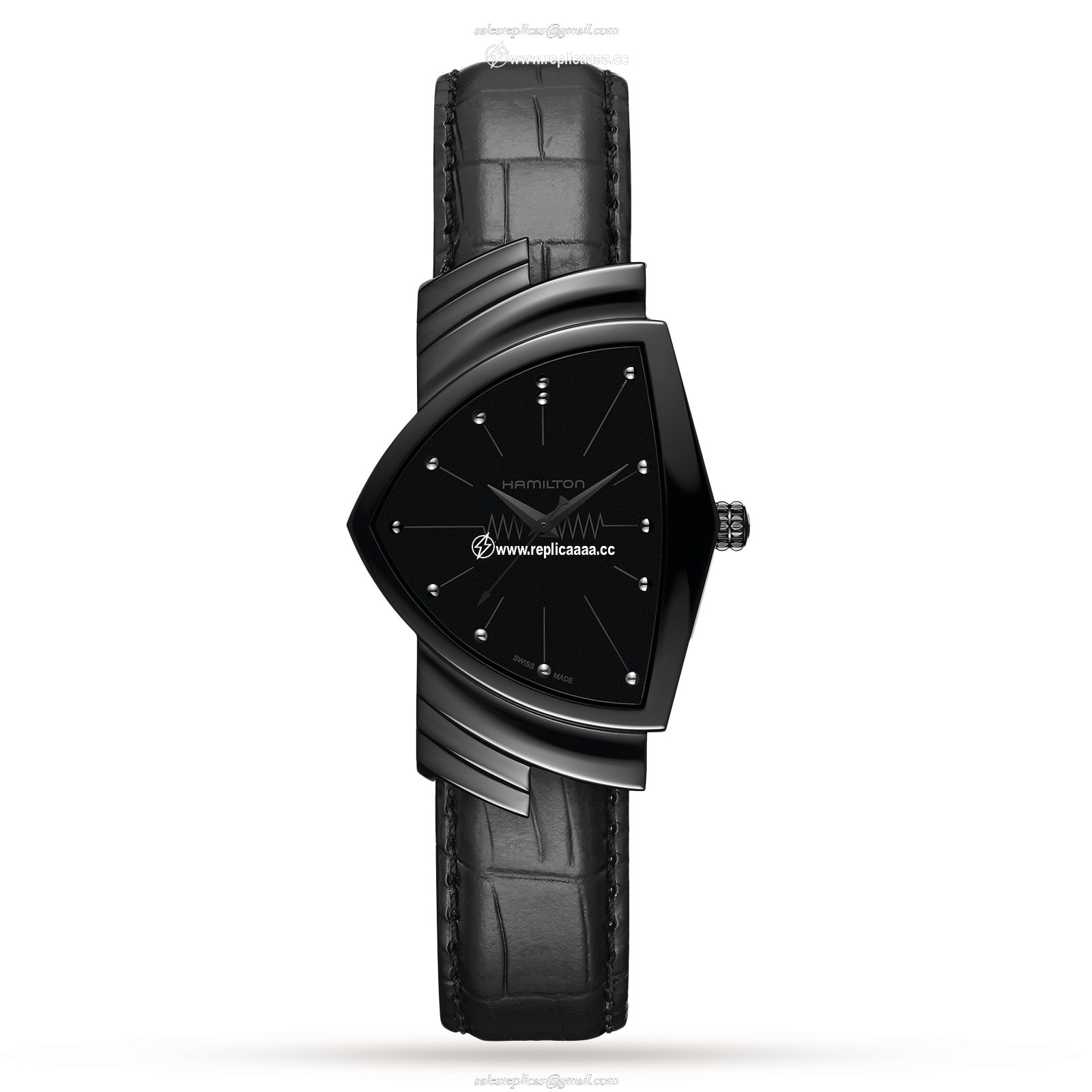 Hamilton Ventura Quartz 32.3mm x 50.3mm Mens details Black H24401731 1 Hamilton Ventura Quartz 32.3mm x 50.3mm Mens details Black H24401731