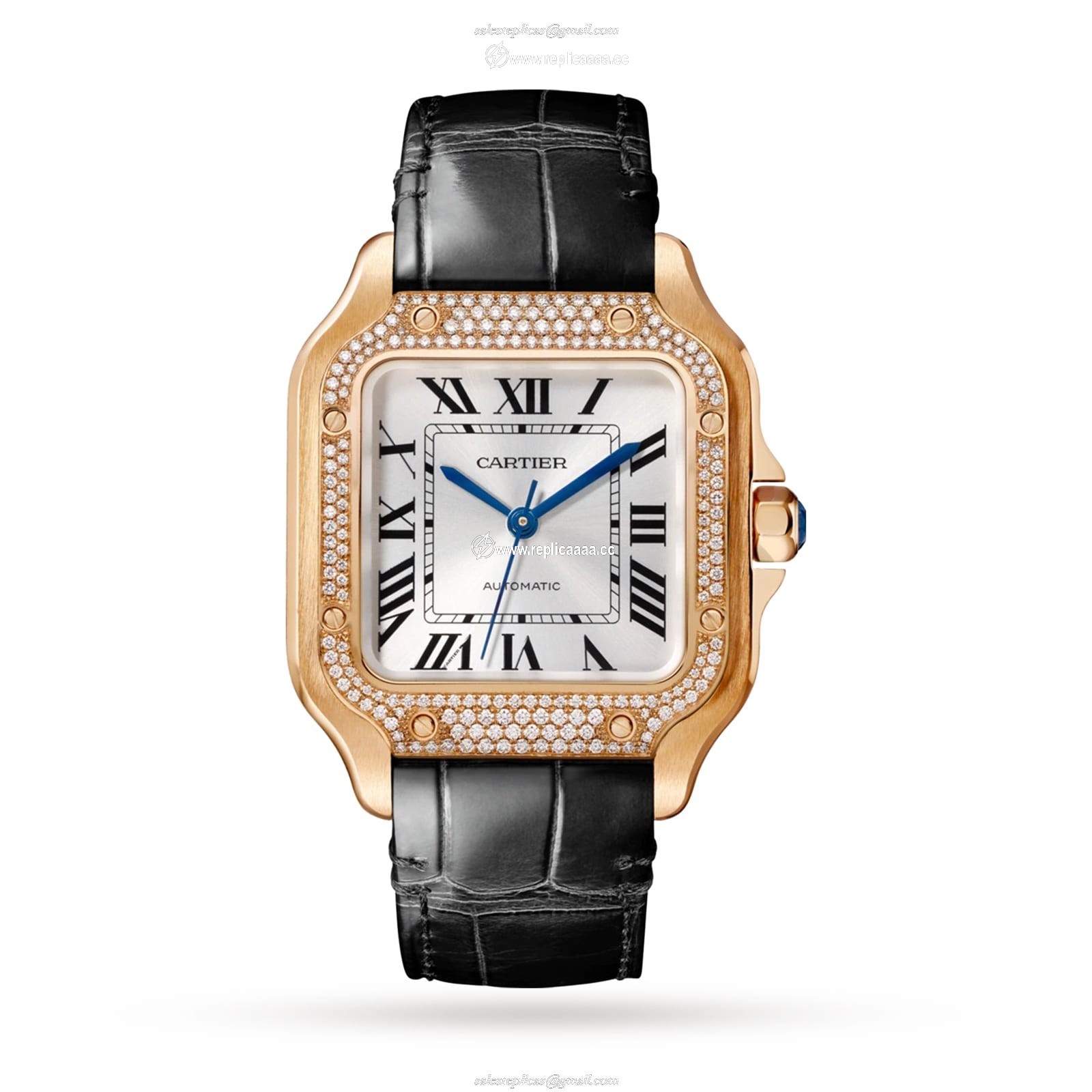 Cartier Santos De Cartier details Medium Model Automatic Movement Rose Gold Diamonds WJSA0012 1 Cartier Santos De Cartier details Medium Model Automatic Movement Rose Gold Diamonds WJSA0012