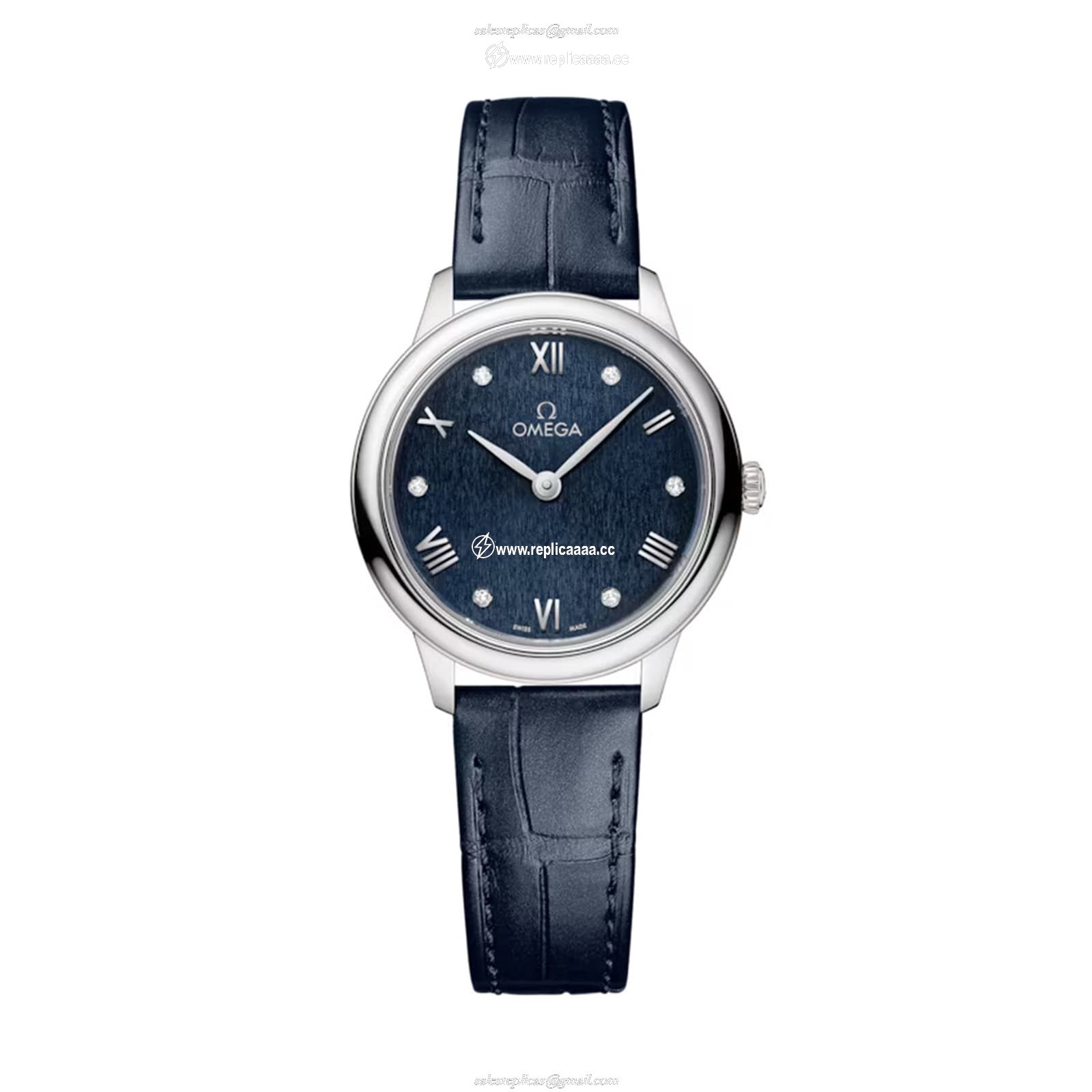 Omega De Ville Prestige 27.5mm Steel On Leather Strap Ladies details O43413286053002 1 Omega De Ville Prestige 27.5mm Steel On Leather Strap Ladies details O43413286053002