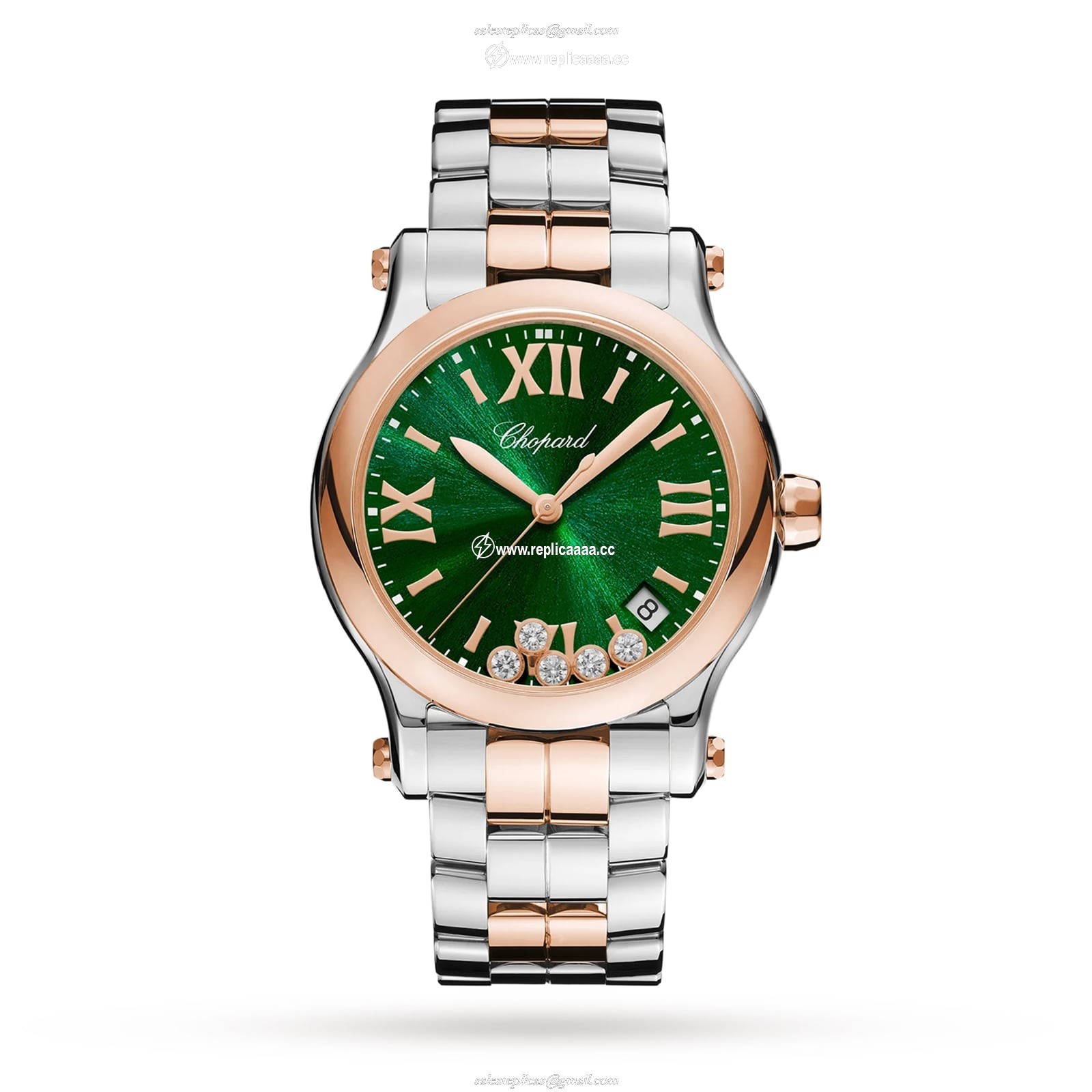 Chopard Happy Sport 36 mm quartz ethical rose gold stainless steel diamonds 278582-6006 1 Chopard Happy Sport 36 mm quartz ethical rose gold stainless steel diamonds 278582-6006