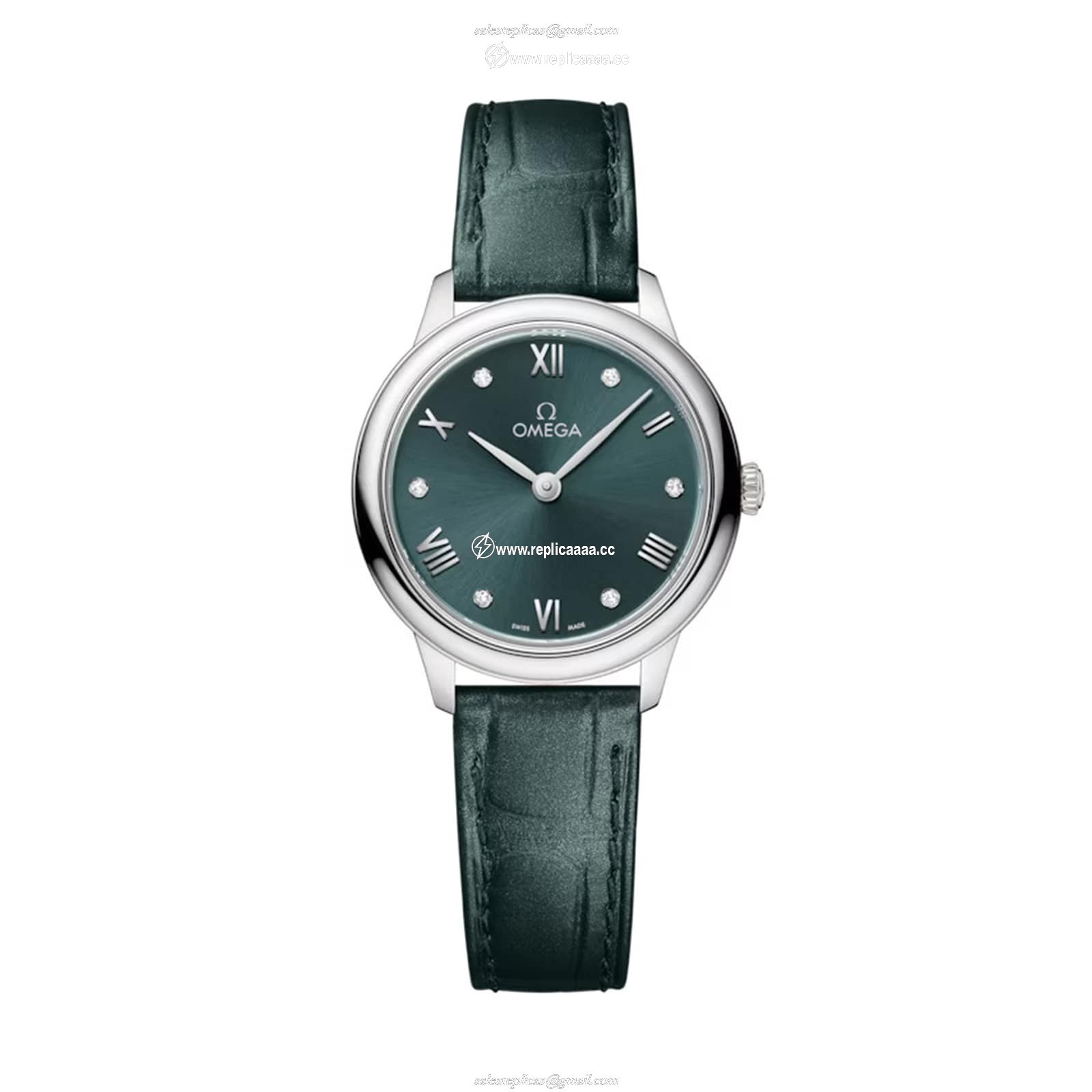 Omega De Ville Prestige 27.5mm Steel On Leather Strap Ladies details O43413286060001 1 Omega De Ville Prestige 27.5mm Steel On Leather Strap Ladies details O43413286060001