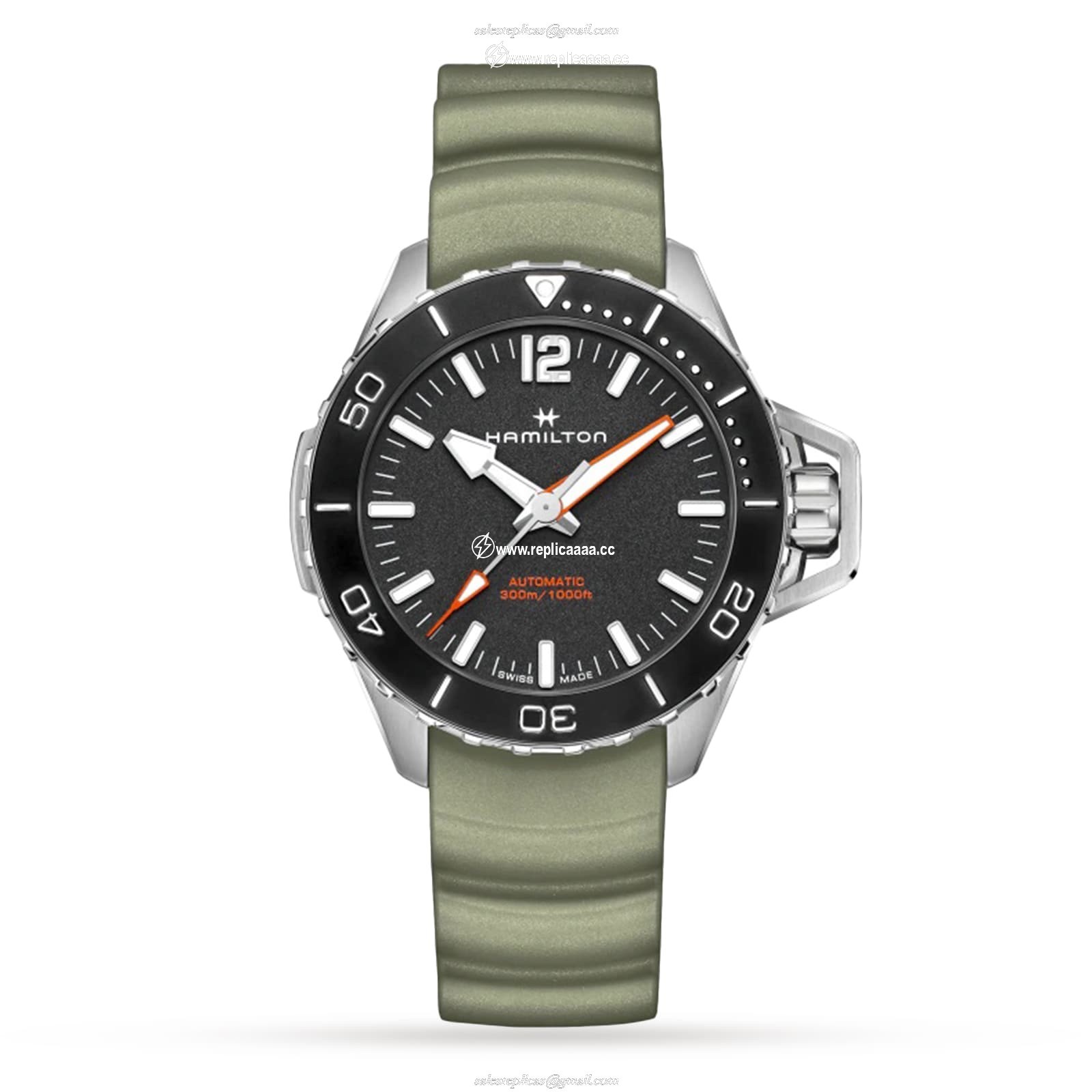 Hamilton Khaki Navy Frogman 46mm Mens details Black H77825331 1 Hamilton Khaki Navy Frogman 46mm Mens details Black H77825331