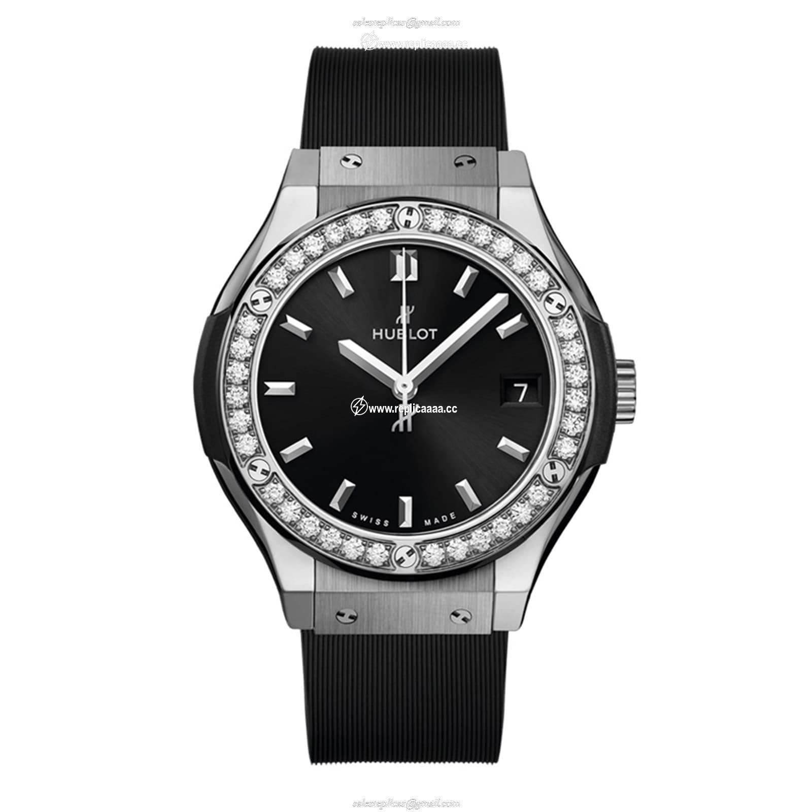 Hublot Classic Fusion Titanium Diamonds 33mm Ladies details Black 581.NX.1470.RX.1104 1 Hublot Classic Fusion Titanium Diamonds 33mm Ladies details Black 581.NX.1470.RX.1104