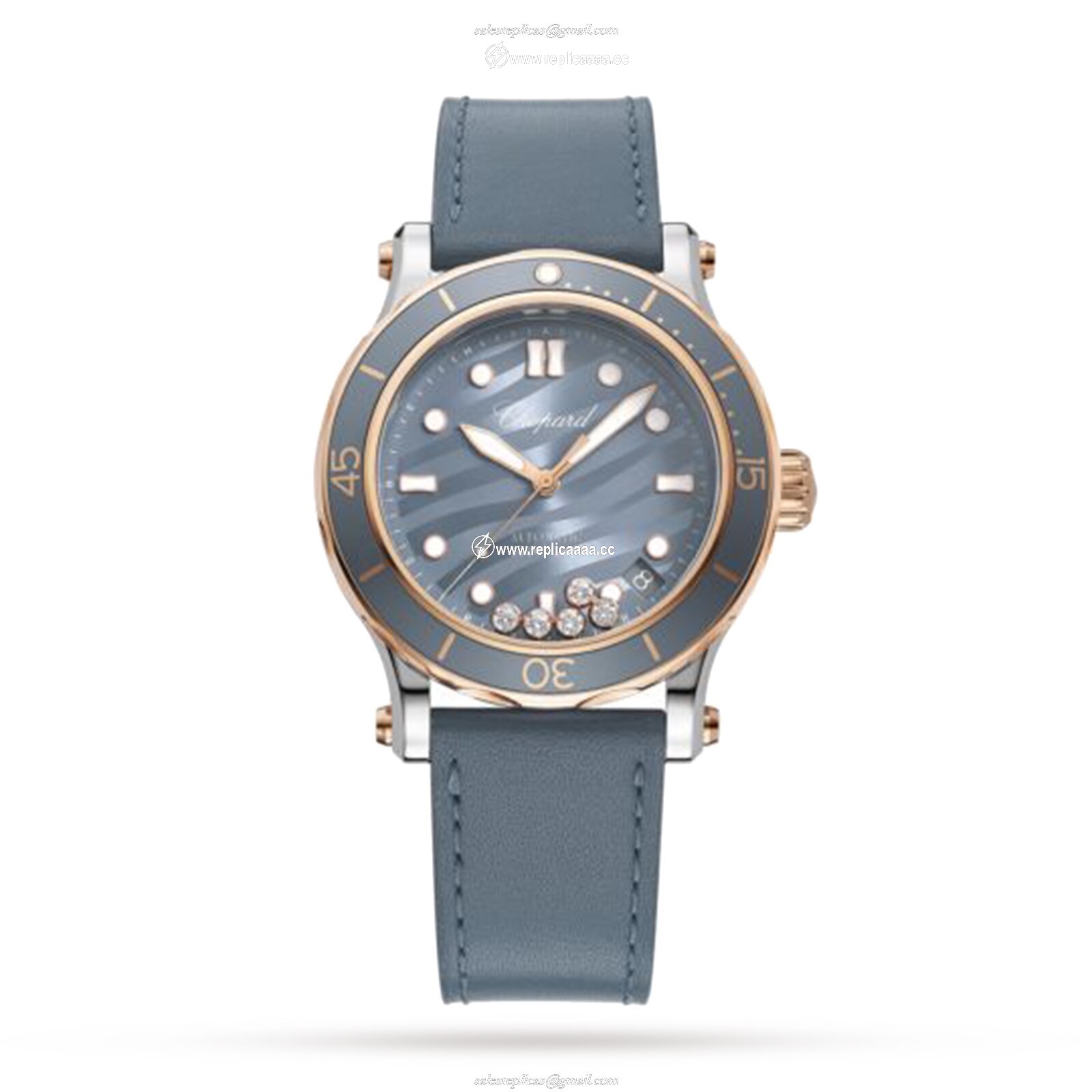 Chopard Happy Ocean 40mm Automatic Ethical Rose Gold Stainless Steel Diamonds 278587-6001