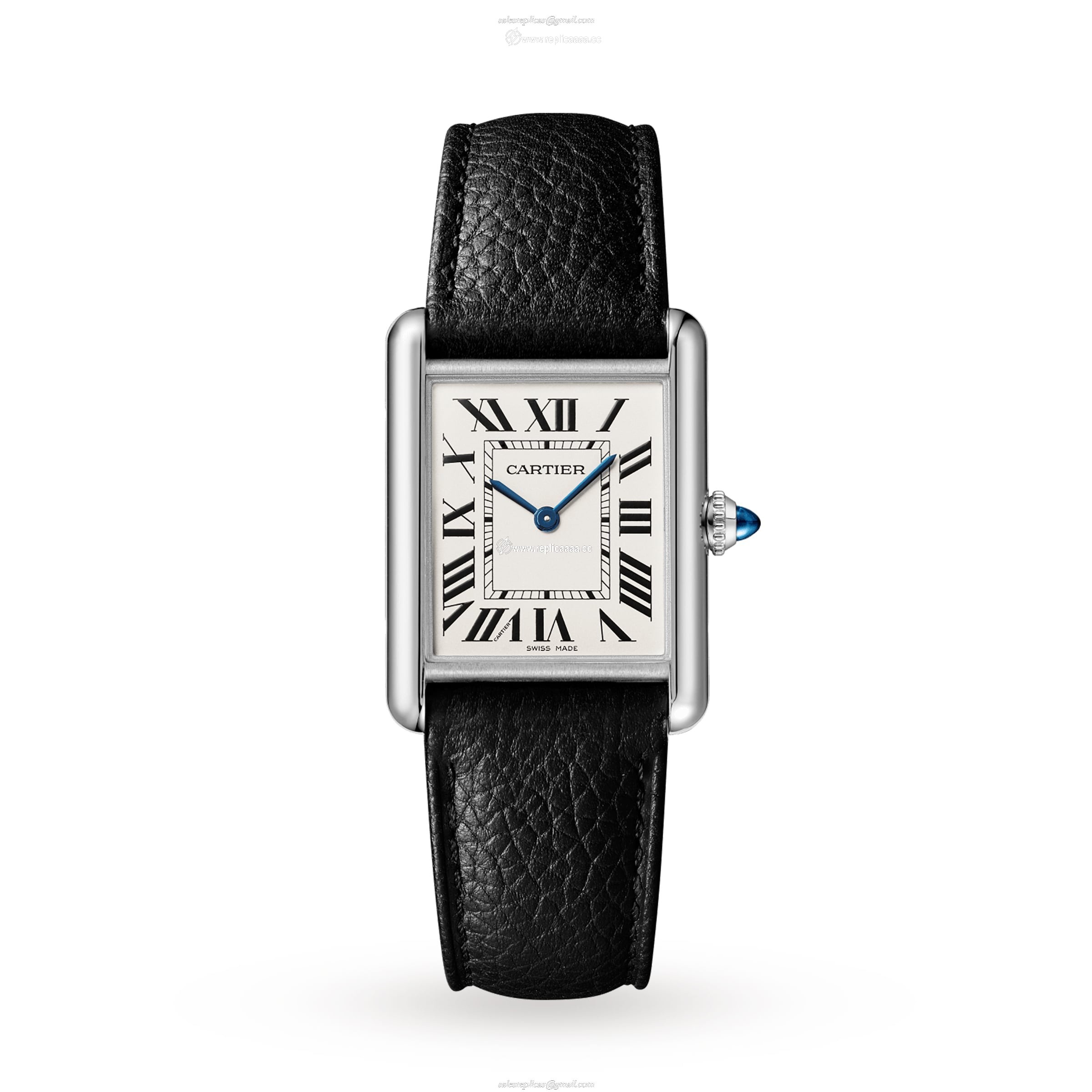 Cartier Tank Must Large Model Quartz Movement Steel Leather WSTA0041