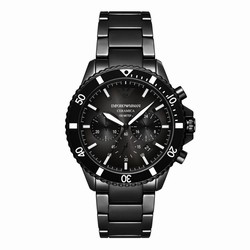 Emporio Armani Diver Mens details 43mm Black AR70010