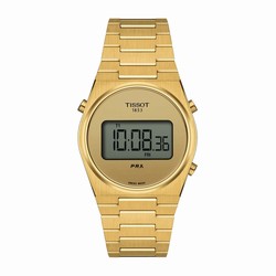 Tissot PRX Digital 35mm Unisex details Black PVD Yellow Gold T1372633302000