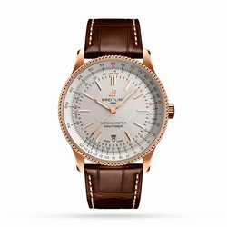 Breitling Navitimer Automatic 41 18k Red Gold Leather Strap details R17326211G1P1