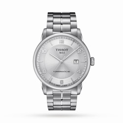 Tissot T-Classic Luxury Powermatic 80 41mm Mens details Silver T0864071103700