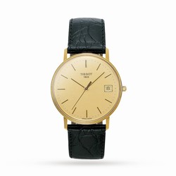 Tissot T-Gold Goldrun Hesalite 18K Gold 33.5mm Unisex details Champagne T71340121
