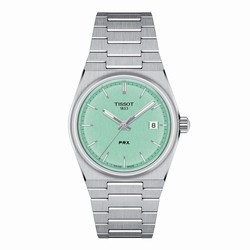 Tissot PRX 35mm Unisex details Mint Green T1372101109100
