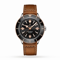 Breitling Superocean Heritage '57 Stainless Steel  18k Red Gold Leather Strap details U10370121B1X1