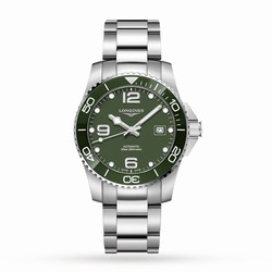 Longines HydroConquest 41mm Stainless Steel Mens details - Green L37814066