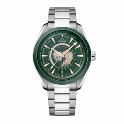 Omega Seamaster Aqua Terra 150m Co Axial Master Chronomaster GMT Worldtimer 43mm Mens details Green O22030432210001
