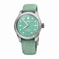 Oris Divers Heritage 1965 38mm Unisex details Green Fabric 01 733 7771 4057-07 3 19 03S