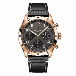 Breitling Classic AVI Chronograph 42 P-51 Mustang 18K Red Gold Leather Strap details R233801A1B1X1