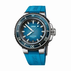 Oris Aquis Pro 4000m 49.5mm Mens details Blue 01 400 7777 7155-SET