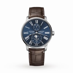 Ulysse Nardin Marine Torpilleur Moonphase 42mm Stainless Steel Case And Bezel 1193-310LE-3A-175/1B