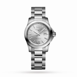 Longines Conquest 29.5mm Ladies details Sunray Silver L33764766