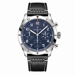 Breitling Classic AVI Chronograph 42 Tribute to Vought F4U Corsair Leather Strap details A233801A1C1X1