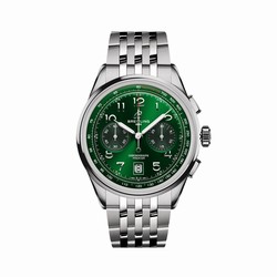 Breitling Premier B01 Chronograph 42mm Mens details Green Stainless Steel AB0145371L1A1