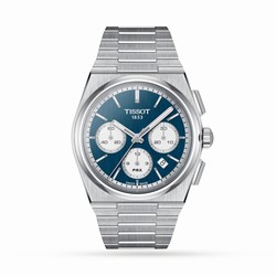Tissot PRX Automatic Blue Chronograph 42mm Mens details T1374271104100