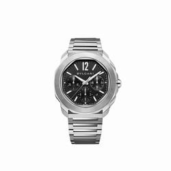 Bvlgari Stainless Steel Octo Roma 42mm Black Dial Auto Gents Interchangable Strap Chrono details 103471