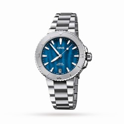 Oris Aquis Date 36.5mm Unisex details Blue 01 733 7770 4155-07 8 18 05P
