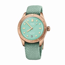 Oris Divers Sixty-Five 38mm Cotton Candy Bronze Green Automatic details 01 733 7771 3157-07 3 19 03BRS