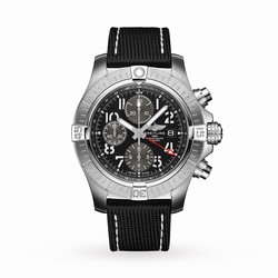 Breitling Avenger Chronograph GMT 45 Stainless Steel Leather Strap details A24315101B1X2