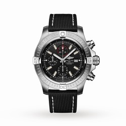 Breitling Super Avenger Chronograph 48 Stainless Steel Leather Strap details A13375101B1X2