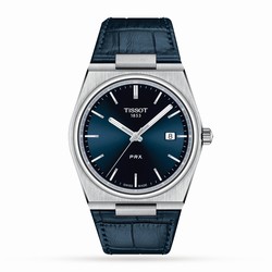 Tissot T-Classic PRX 40mm Mens details Blue T1374101604100