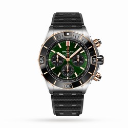 Breitling Super Chronomat B01 44 Stainless Steel  18k Red Gold Rubber Strap details UB0136251L1S1