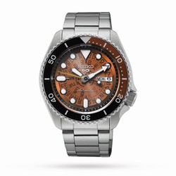 Seiko 5 Sports SKKX Skeleton Style 42.5mm Mens details - Orange SRPJ47K1