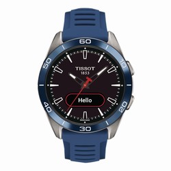 Tissot T-Touch Connect Sport 44mm Unisex details Black With Blue Silicone Strap T1534204705101