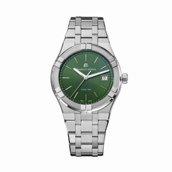 Maurice Lacroix Aikon Quartz Date 40mm Mens details Green AI1108-SS002-630-1