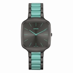 Rado True Square Thinline X Les Couleurs Le Corbusier 37mm Limited Edition Unisex details Grey And Green R27045162