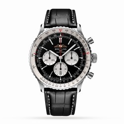 Breitling Navitimer B01 Chronograph 46 Stainless Steel Leather Strap details AB0137211B1P1