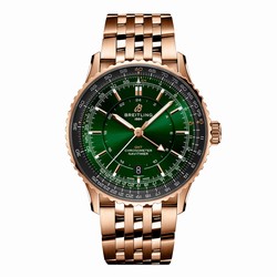 Breitling Navitimer Automatic GMT 41mm Mens details Green Stainless Steel R32310251L1R1