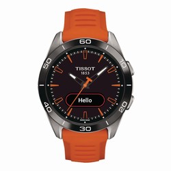 Tissot T-Touch Connect Sport 44mm Unisex details Black With Orange Silicone Strap T1534204705102