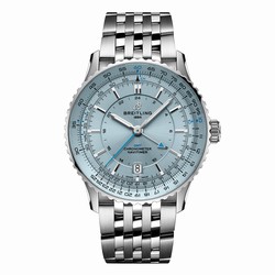 Breitling Navitimer Automatic GMT 41mm Mens details Light Blue Stainless Steel A32310171C1A1