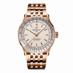 Breitling Navitimer Automatic 41mm Mens details Silver 18k Rose Gold R17329F41G1R1