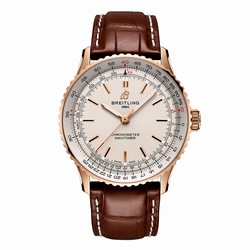 Breitling Navitimer Automatic 41mm Mens details Silver 18k Rose Gold R17329F41G1P1