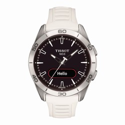 Tissot T-Touch Connect Sport 44mm Unisex details Black With White Silicone Strap T1534204705103