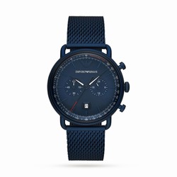 Emporio Armani 43mm Mens Blue Mesh details AR11289