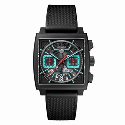 TAG Heuer Monaco Chronograph 39mm Mens details Titanium Turqouise CBL2184.FT6236