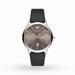 Emporio Armani Black Leather Gents details AR11277