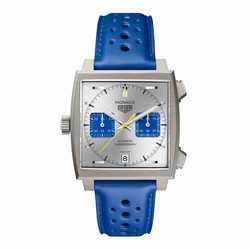 TAG Heuer Monaco Chronograph Racing Blue Limited Edition 39mm Mens details Silver CAW218C.FC6548