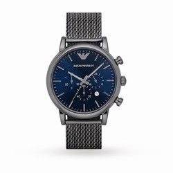 Emporio Armani Grey Mesh Blue Dial Gents details AR1979